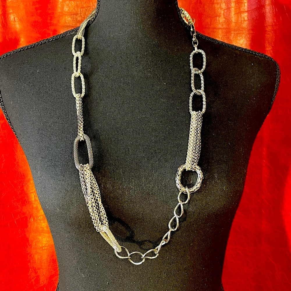 Silver and Black multiple chain necklace